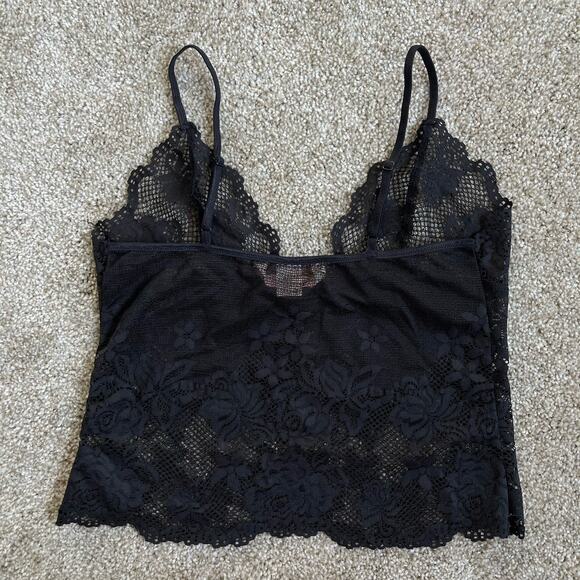 Victoria’s Secret Black Lace Crop Top Bralette Small Grunge Goth Y2K Wimsigoth - Picture 5 of 10